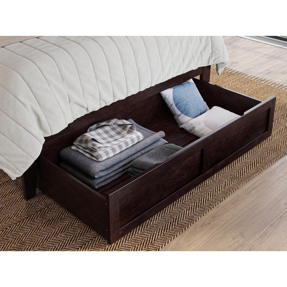 Espresso Dark Brown Full Size (48 1/8 In. Wide, 23 3/8 in. Depth, 10 1/4 in. Height) Roller Bed Drawer - Hercitys