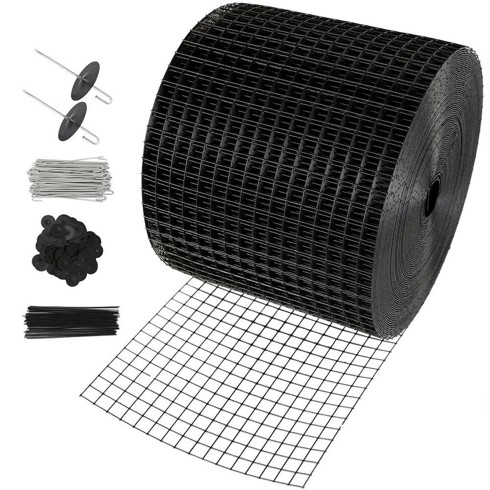 6 in. x 100 ft. Solar Panel Bird Guard, Garden Fence Kit with 60-Pieces Stainless Fasteners 1/2 in. Wire Roll Mesh - Hercitys