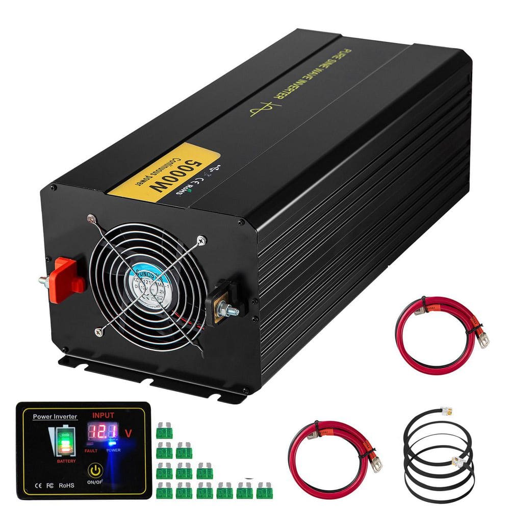 Power Inverter 2500W Modified Sine Wave Inverter DC 12-Volt to AC 120V Car Converter with LCD Display, Remote Controller - Hercitys