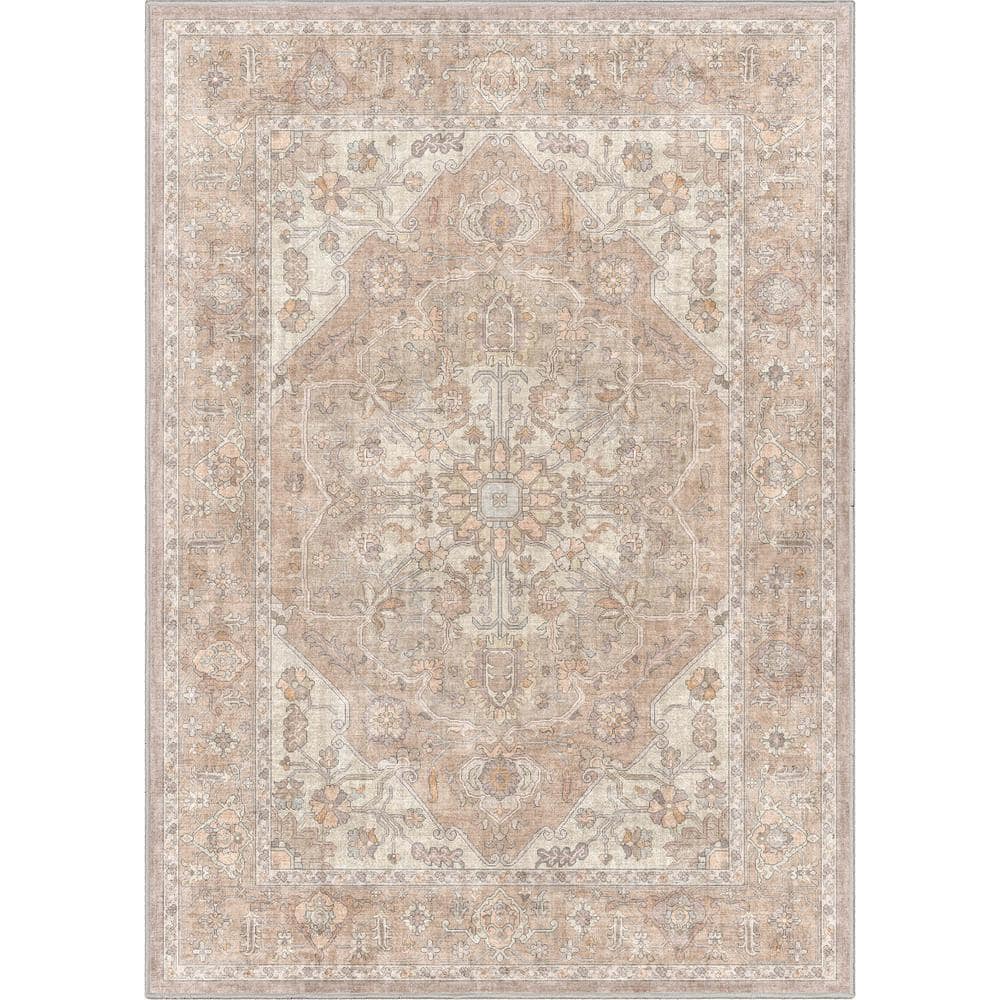 Beige 5 ft. 3 in. x 7 ft. 3 in. Apollo Antigua Vintage Persian Oriental Area Rug - Hercitys
