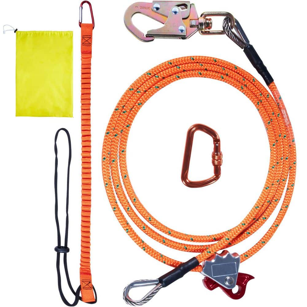 Steel Core Flipline, 1/2 in. x 8 ft. Arborist Flipline, Flip Line for Tree Climbing with Alloy Steel Snap Hook, Aluminum - Hercitys