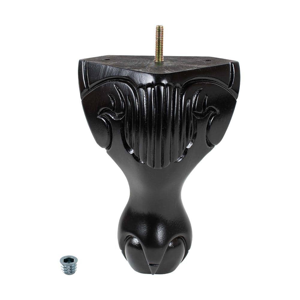 6-1/2 in. x 3-1/2 in. Stained Espresso Solid Hardwood Queen Ann Leg - Hercitys