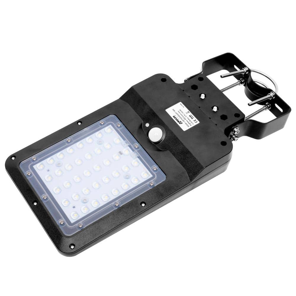 800 Lumens Solar Black Powered Motion Activated Outdoor Integrated LED Landscape Flood Light - Hercitys