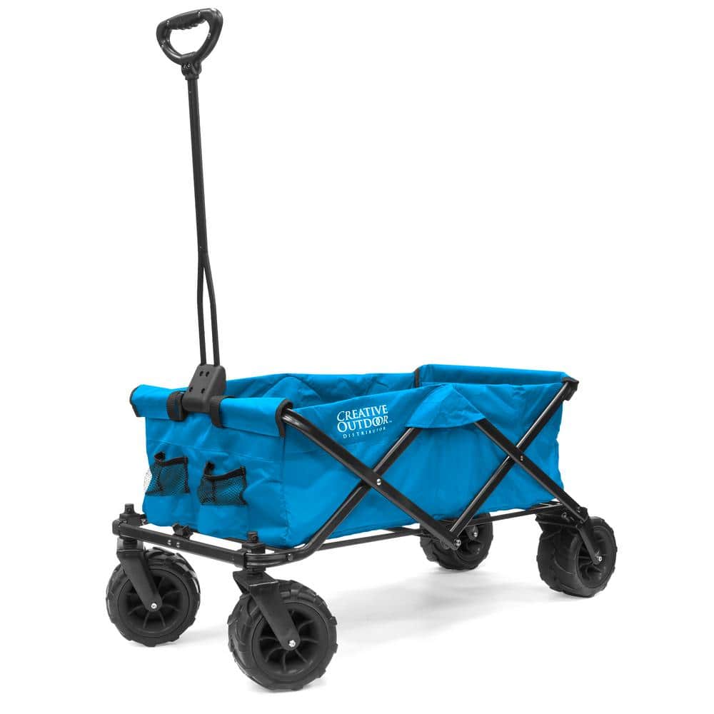 7 cu.ft. Metal Folding Garden Cart in Blue - Hercitys