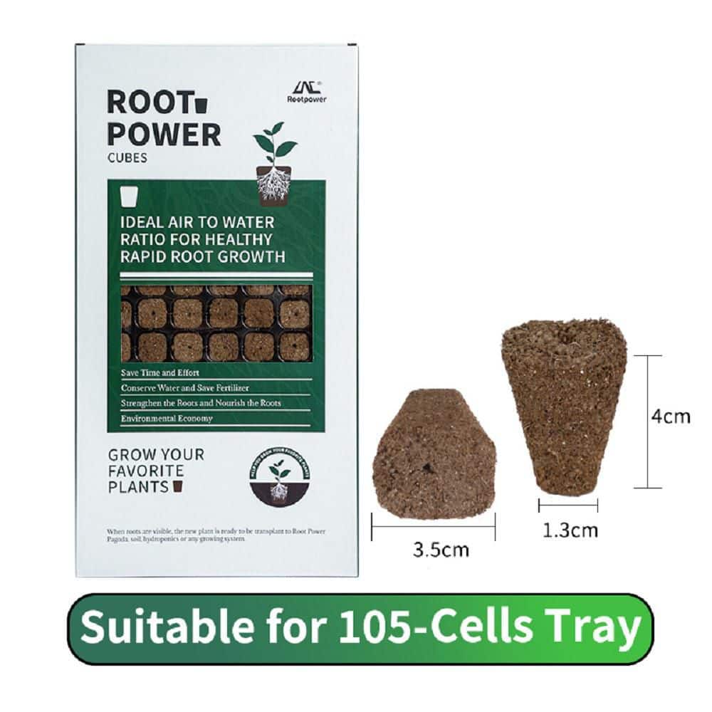 Outdoor Rootpower Coco Coir Seeding Plugs 105 Cells Tray - Hercitys