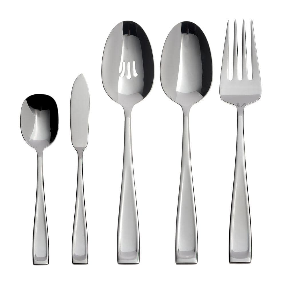 Moda 65-Piece Silver 18/10-Stainless Steel Flatware Set (Service For 12) - Hercitys