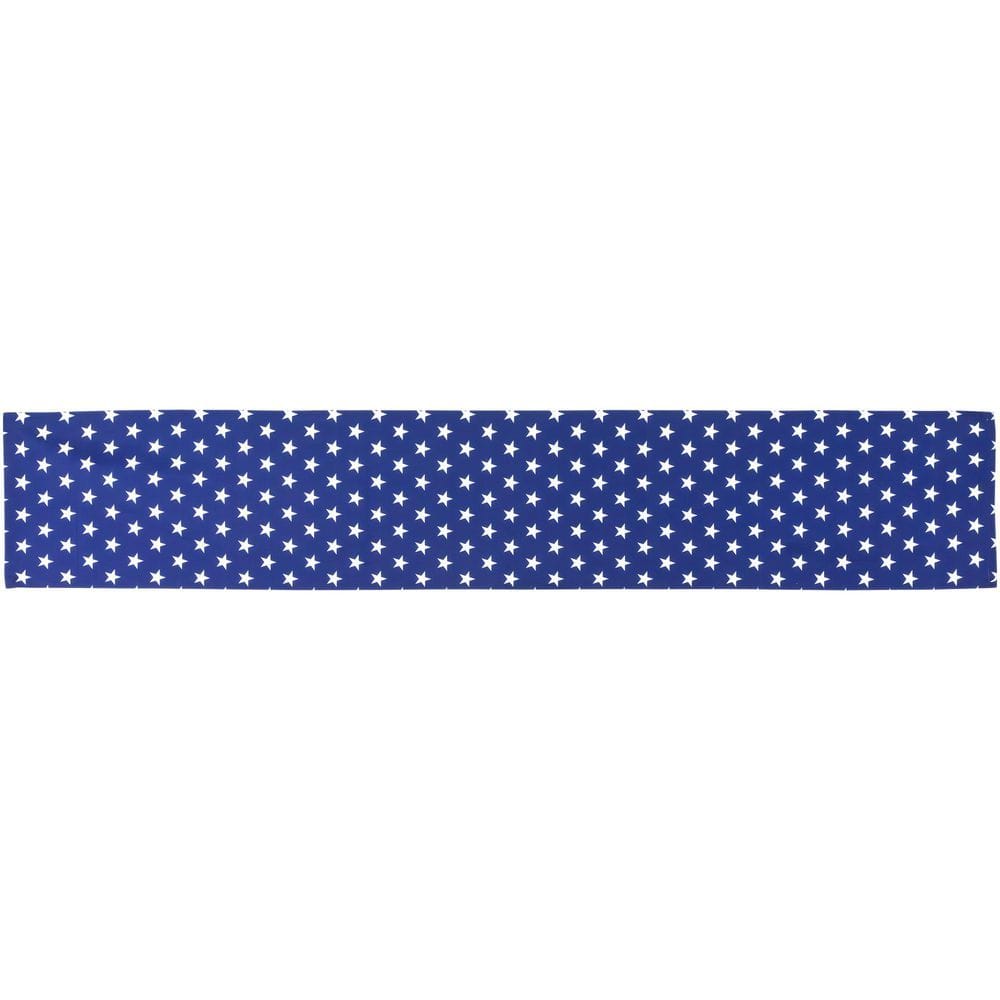 72 in. H x 12 in. W Blue Polka Dot White Stars Patriotic Table Runner – Polyester - Hercitys