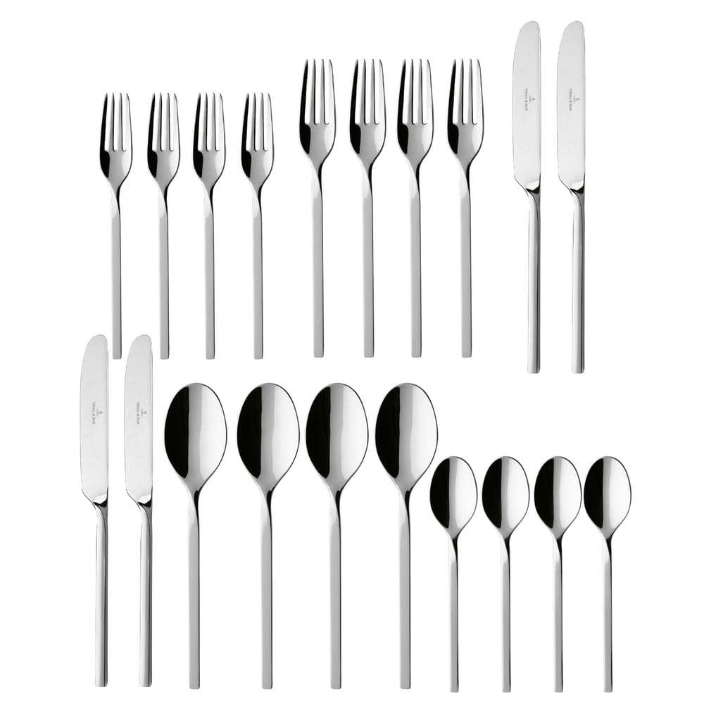 New Wave 20 Piece 18/10 Stainless Steel Flatware Set (Service for 4) - Hercitys