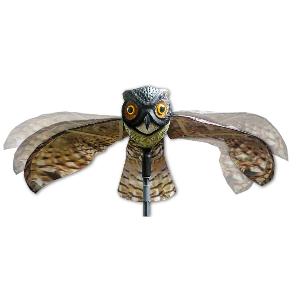 Prowler Owl with Flapping Wings Owl Decoy Scarecrow Bird Repellent Scare Pigeons Birds - Hercitys
