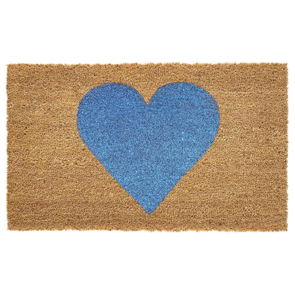Blue Heart Doormat, 24″ x 36″ - Hercitys