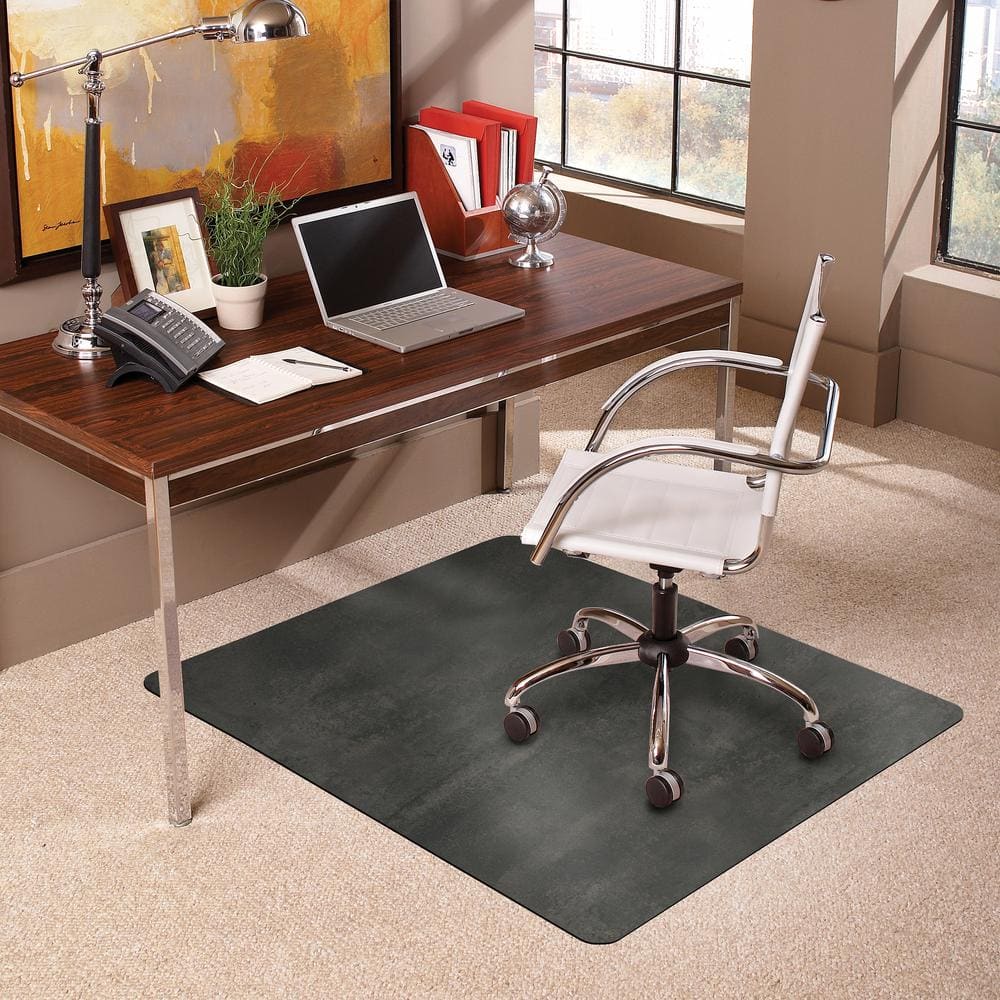 Pewter 36 in. x 48 in. Trendsetter Rectangle Chair Mat for Medium Pile Carpet - Hercitys