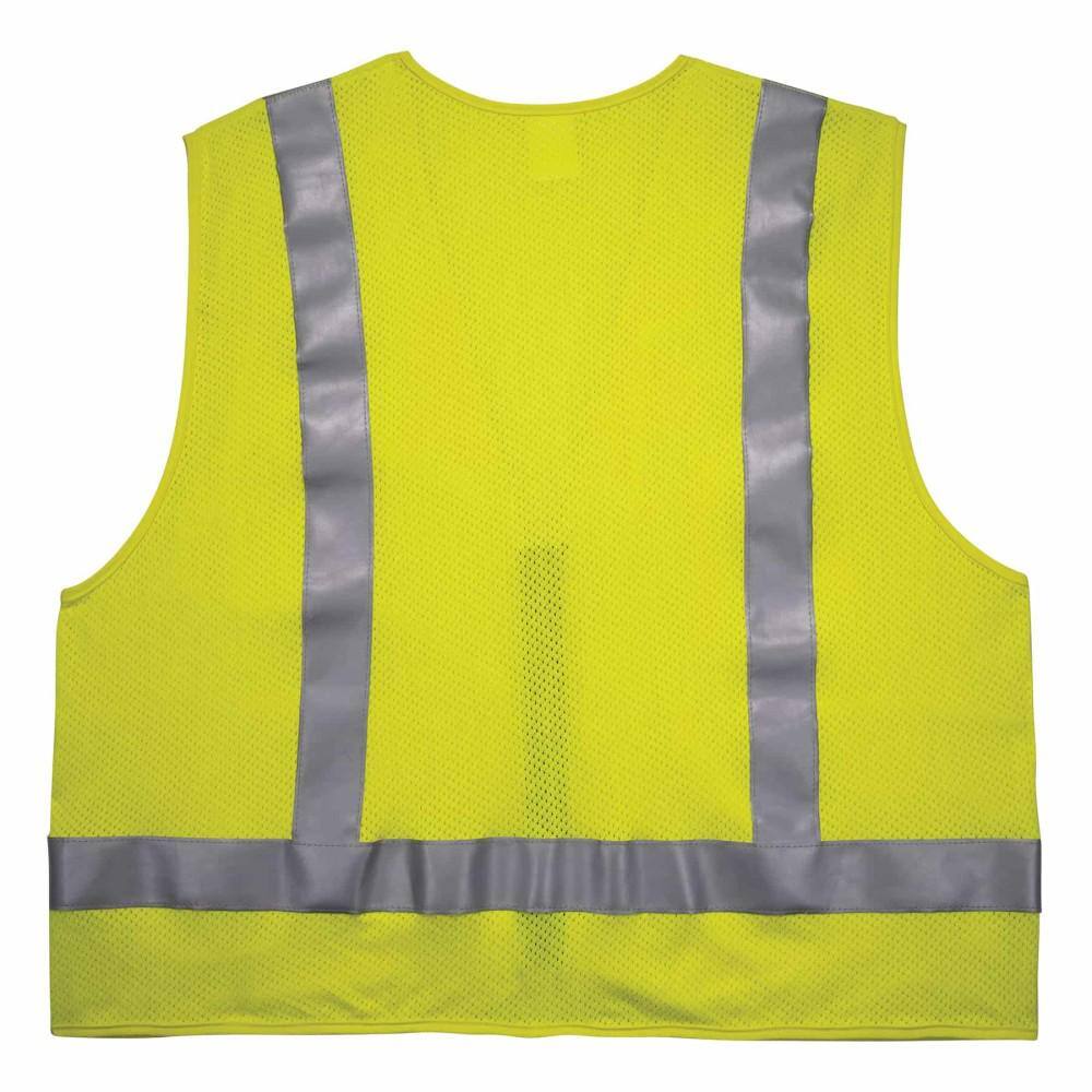 GloWear 8262FRZ 2XL/3XL Lime Hi-Vis FR Surveyor Vest – Type R Class 2, NFPA 70E, Solid Front, Mesh Back - Hercitys