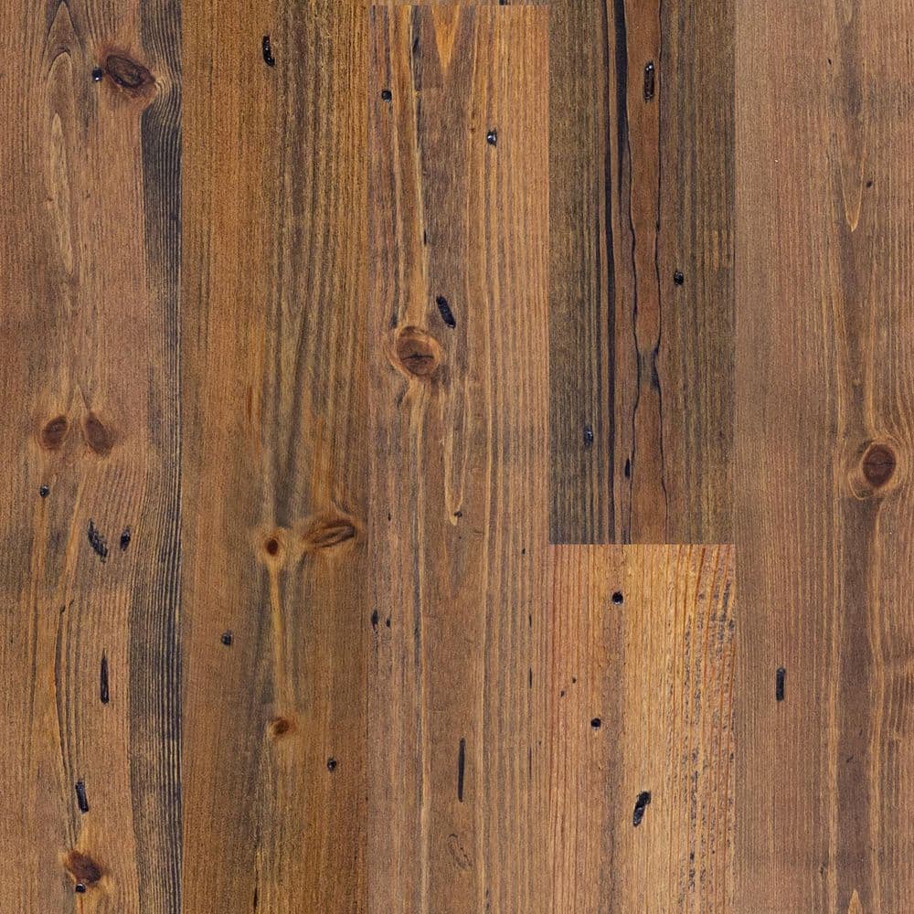 Distressed Smoked Sierra Pine 3/4 in. Thick x 5-1/8 in. Wide x Random Length Solid Hardwood Flooring (23.3 sq. ft./Case) - Hercitys