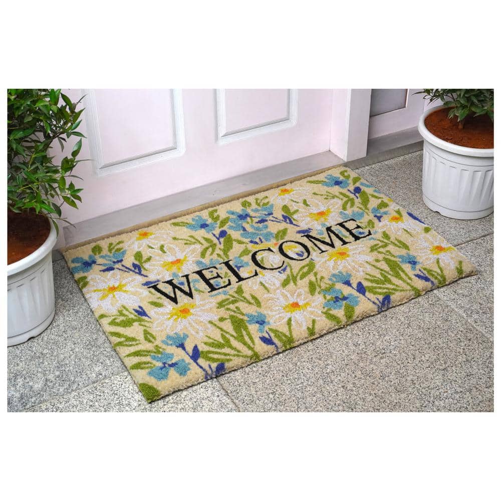 Field of Daisy Welcome Doormat 36 in. x 72 in. - Hercitys