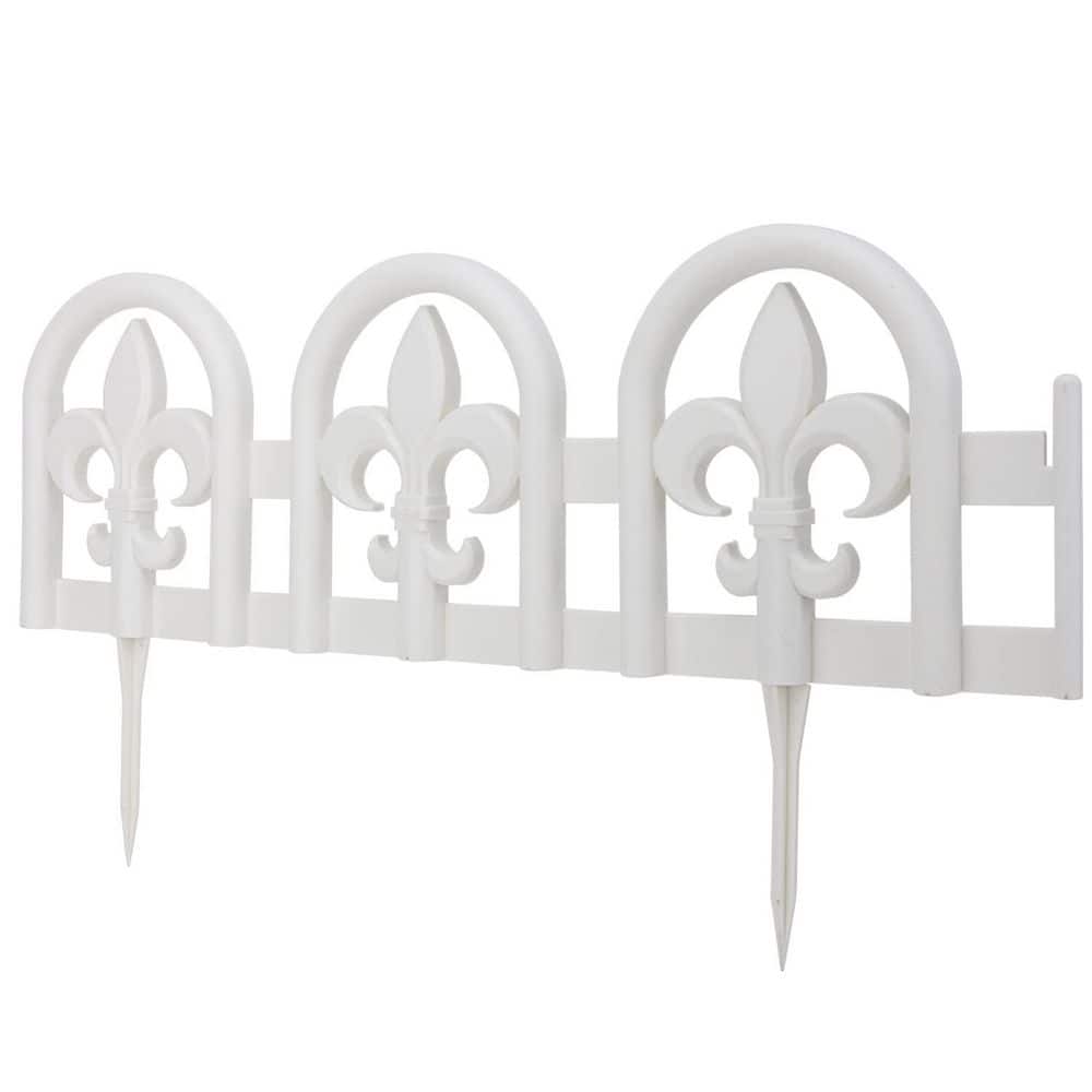 8.5 in. x 240 in. White Plastic Edging, Garden Border Edging, Yard Landscaping Fence Liner Lawn Edge Barrier - Hercitys