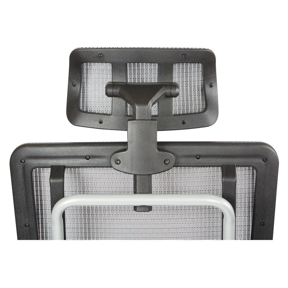 Breathable Vertical Silver Headrest with Steel/Gray Mesh - Hercitys