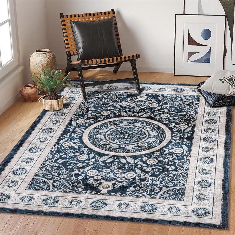 Area Rug 5×7 Vintage Bohemia Large Persian Non-slip Washable Rug - Hercitys