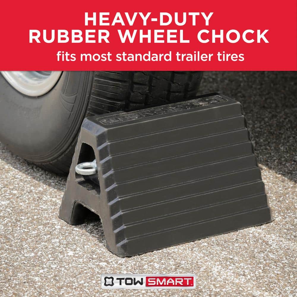 Heavy Duty Rubber Wheel Chock (w/Steel Eye Bolt) - Hercitys