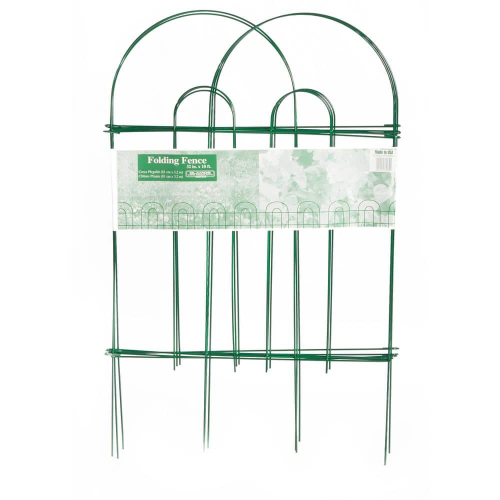 Glamos Wire 32 in. Green Metal Folding Garden Fence (10-Pack) - Hercitys