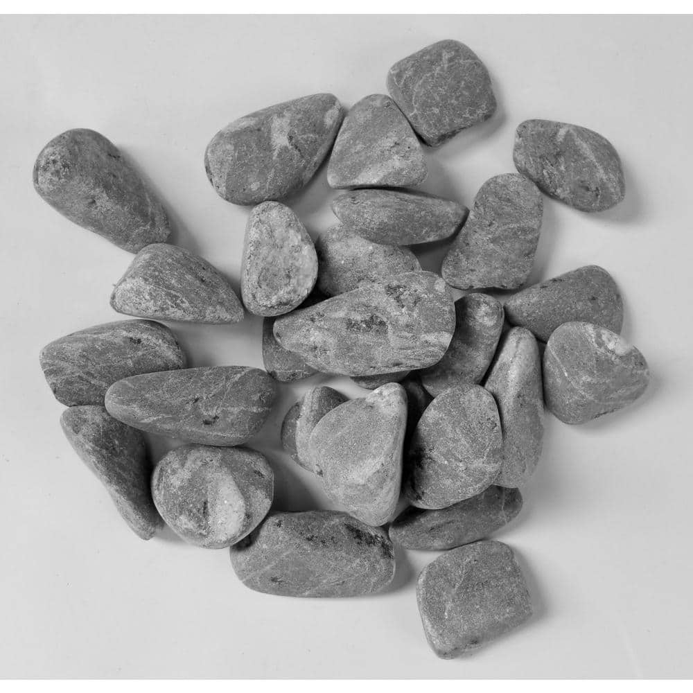 Rock Ranch 0.40 cu. Ft. 30 lbs. 1 in. to 2 in. Premium Grade-1 Tumbled Black Marble Landscaping Pebble - Hercitys