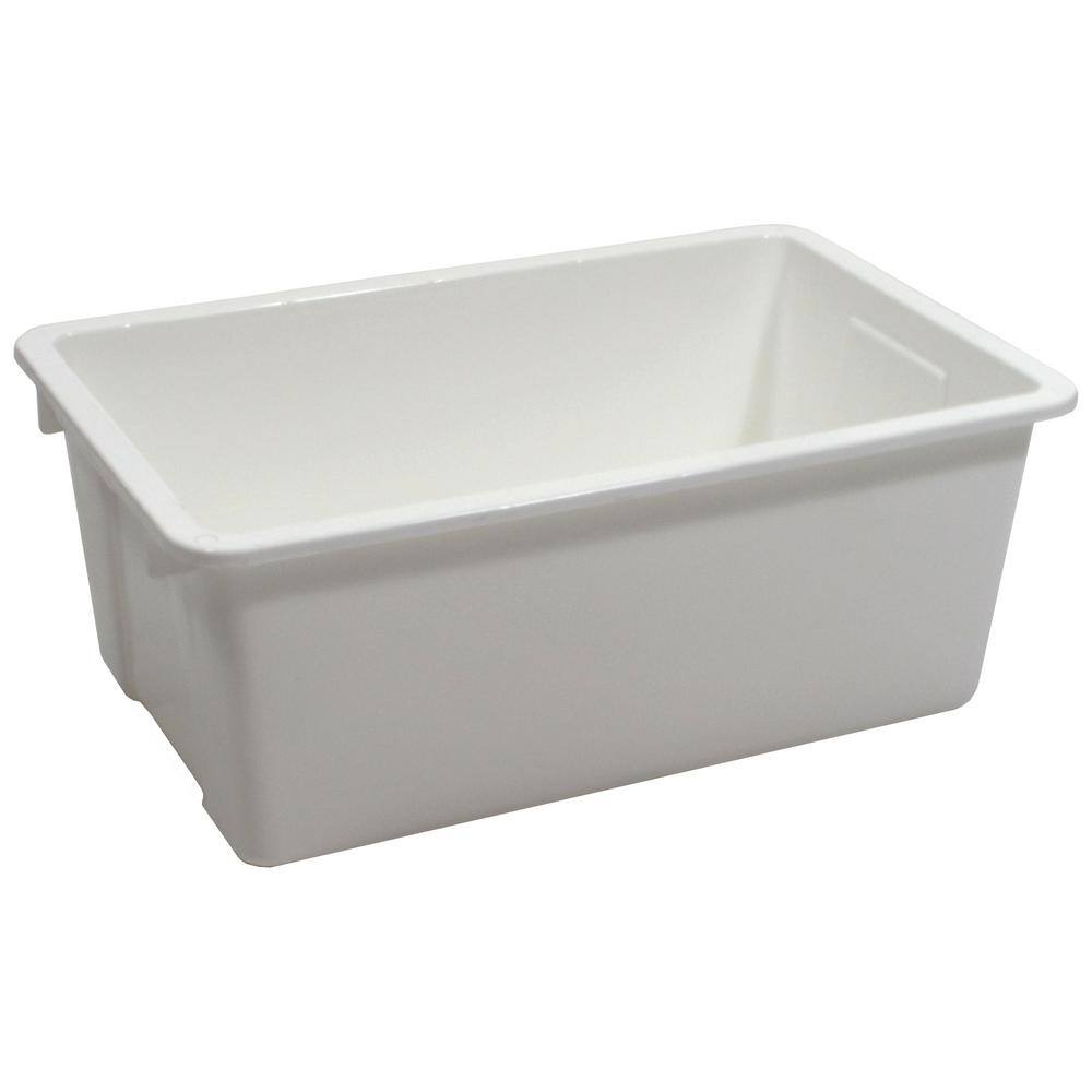 Taurus 11-Gal. Heavy Duty Storage Tote with Snap on Lid in White - Hercitys