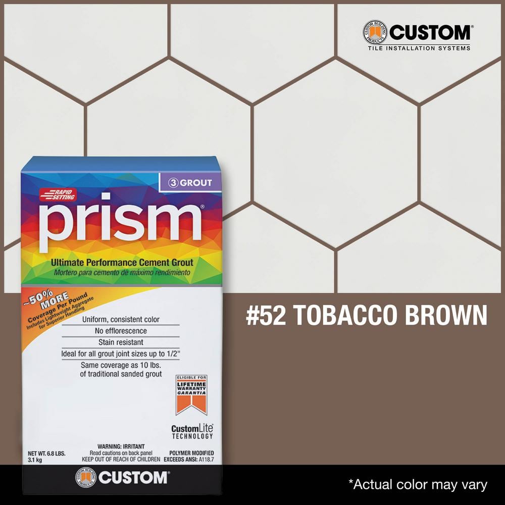 Prism #52 Tobacco Brown 17 lb. Ultimate Performance Grout - Hercitys