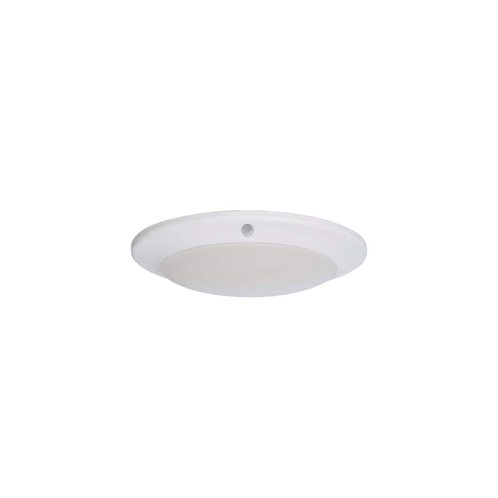 Motion Sensor 5.9 in. 1-Light White LED Semi-Flush Mount - Hercitys