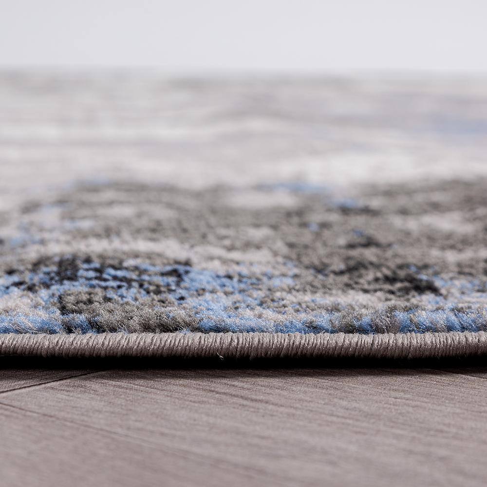 Tralee Modern Abstract Blue 5 ft. x 7 ft. Area Rug - Hercitys