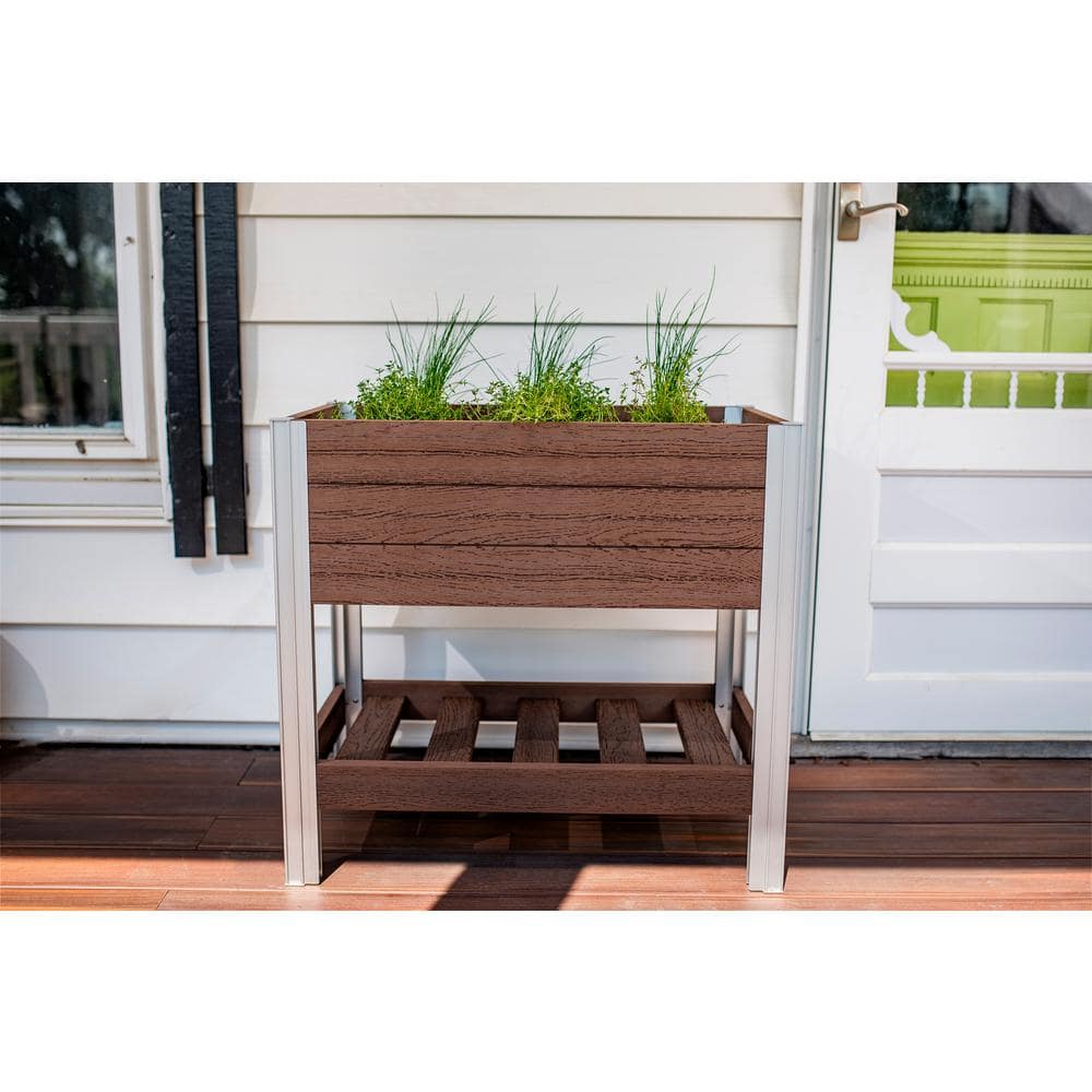 Urbana 31 in. x 18 in. x 29 in. Espresso Brown Vinyl Sprout Farm - Hercitys