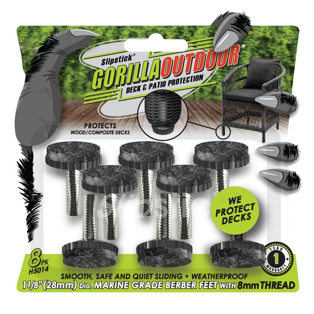 Gorilla Outdoor Threaded Berber Pads M8 Chair Glide - Hercitys