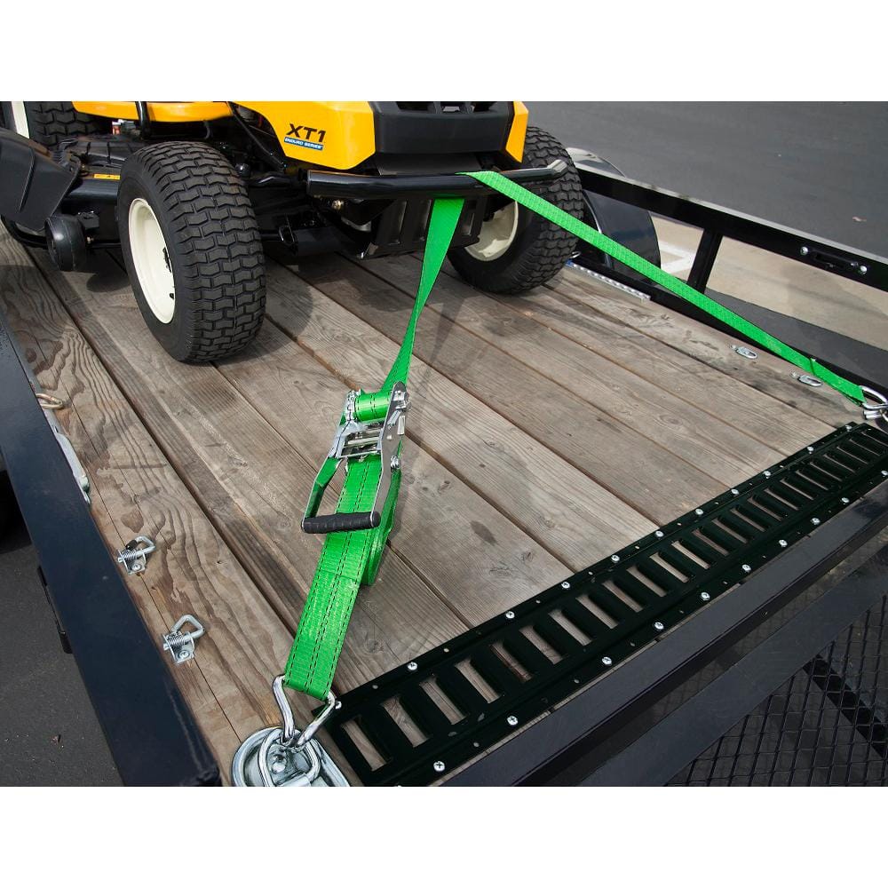 Chrome Heavy-Duty Ratchet Tie Down Strap 30 ft. x 2 in. 3,333 lbs with Double J Hook - Hercitys