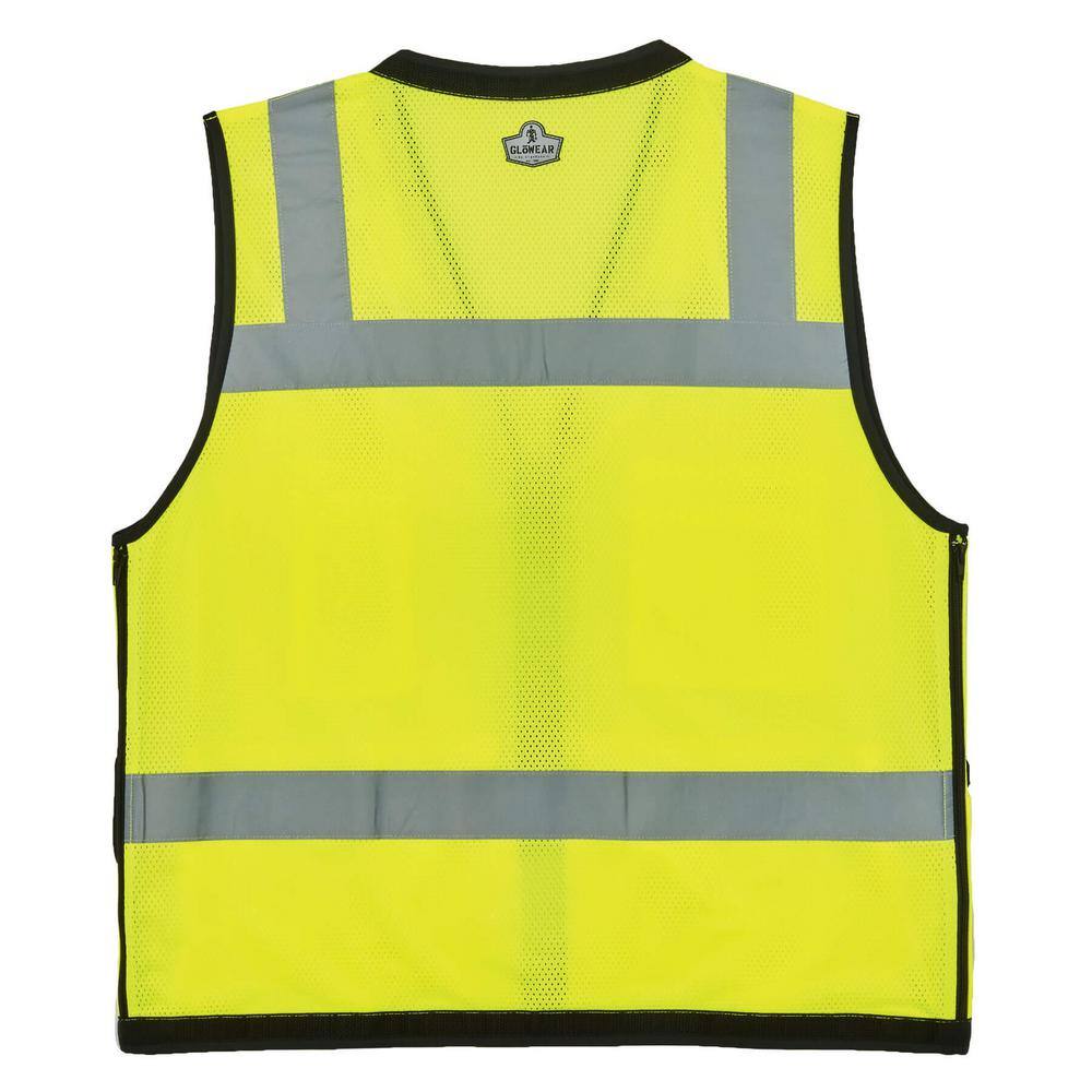 GLoWEAR S/M Lime Hi-Vis Type R Class 2 Heavy-Duty Mesh Surveyors Vest - Hercitys