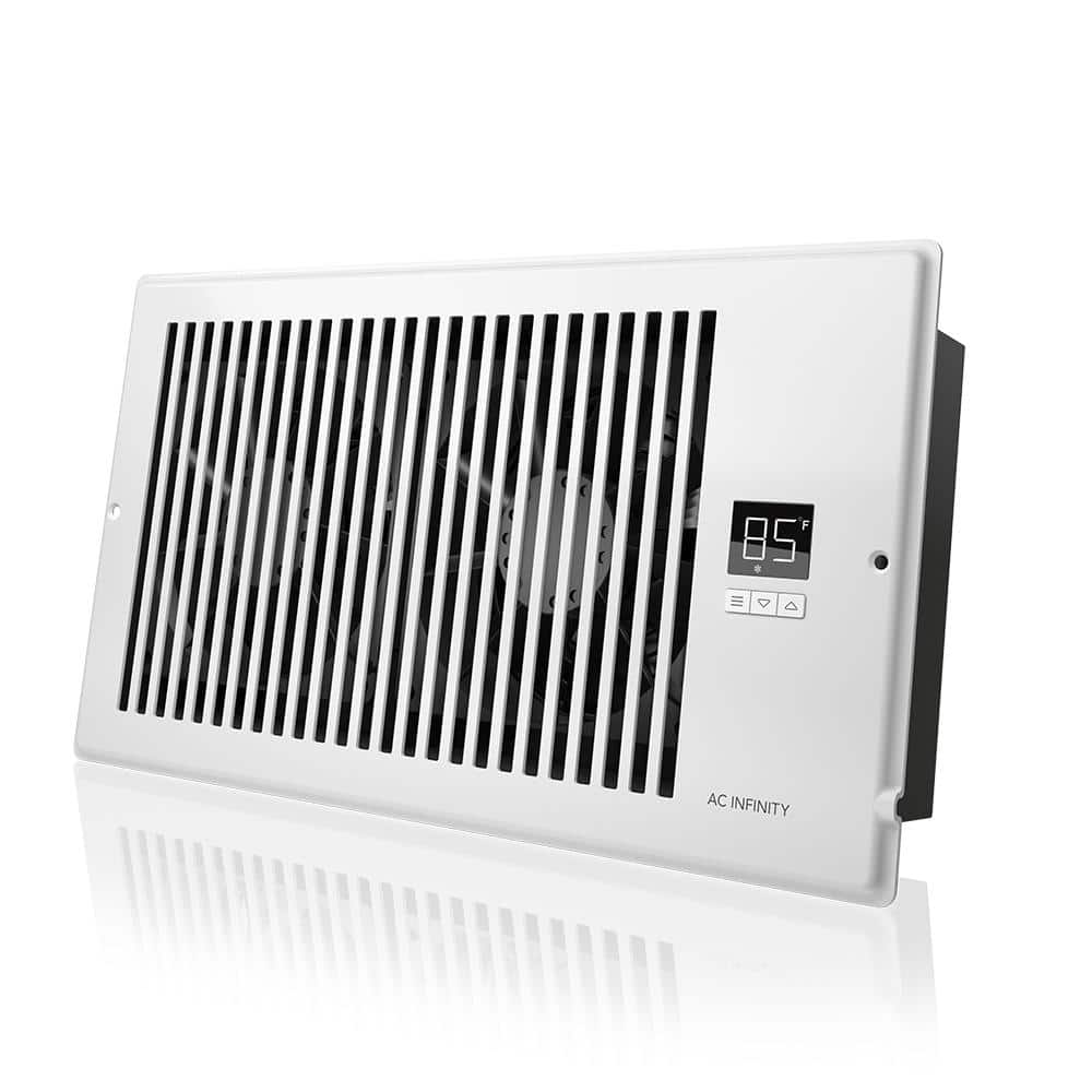 Airtap T6 160 CFM 6 in. x 12 in. Quiet Register Booster Fan with Thermostat Control, Heating Cooling AC Vent - Hercitys