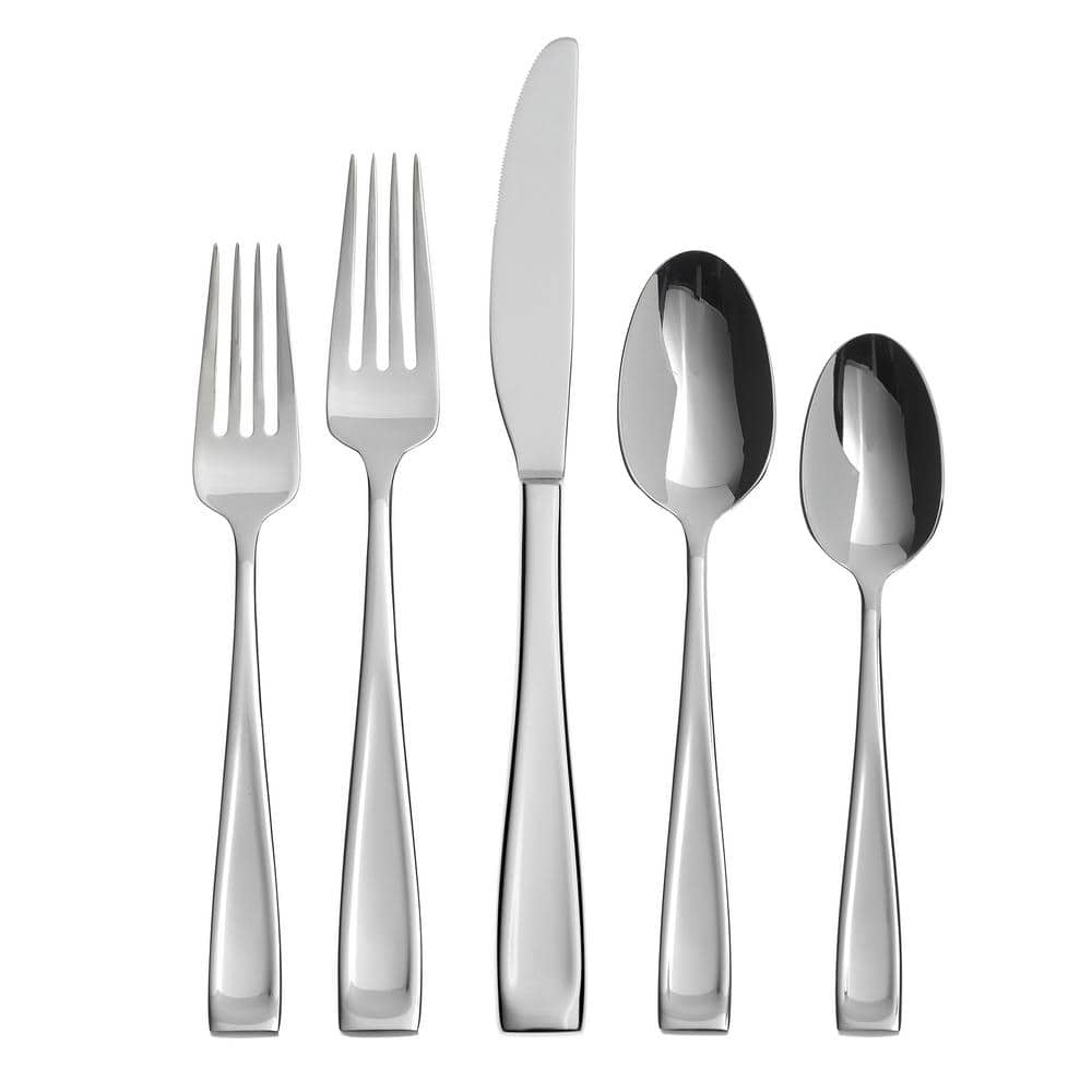 Moda 65-Piece Silver 18/10-Stainless Steel Flatware Set (Service For 12) - Hercitys