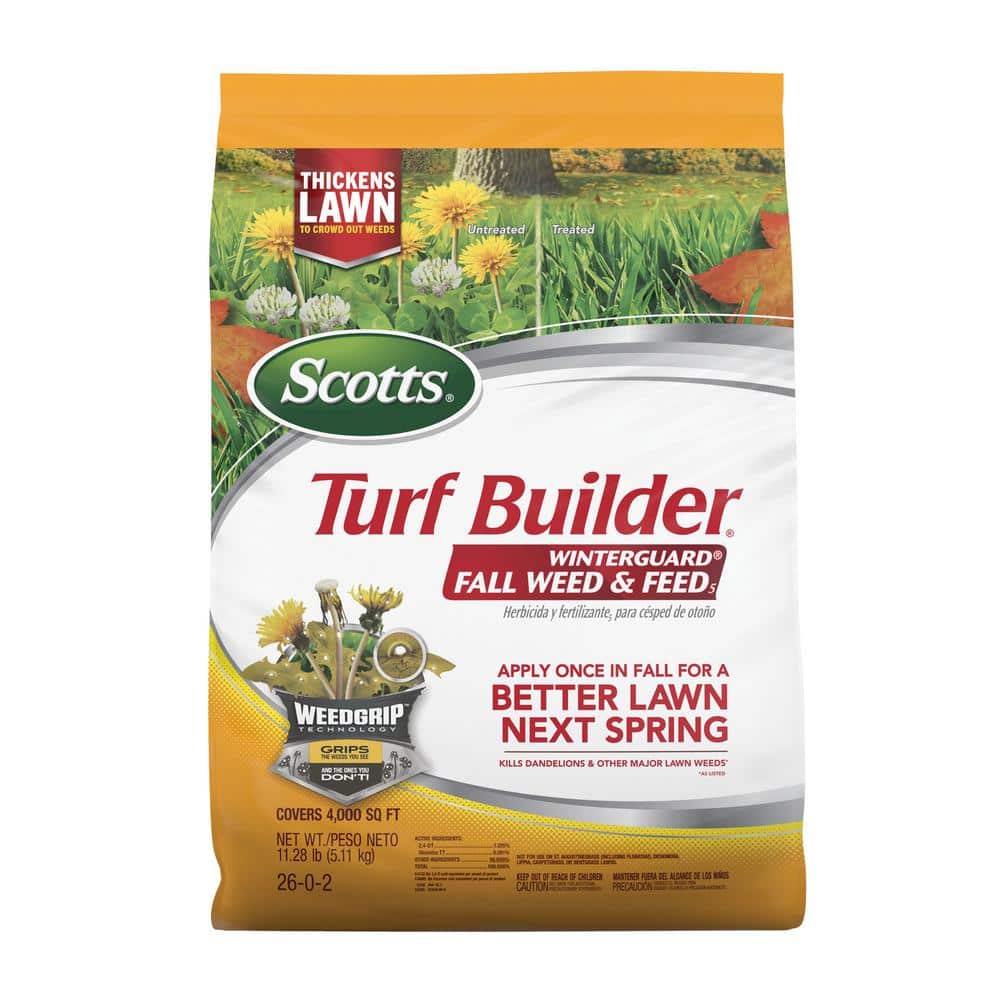Turf Builder 11.28 lbs. 4,000 sq. ft. WinterGuard Weed Killer Plus Fall Dry Fertilizer - Hercitys