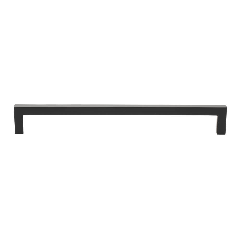 8-13/16 in. (224mm.) Center-to Center Matte Black Solid Square Slim Cabinet Drawer Bar Pulls (10-Pack ) - Hercitys