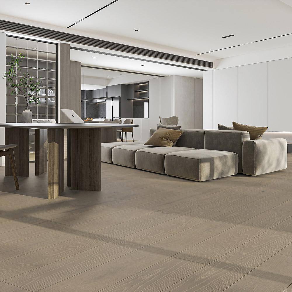 Bright Andover 1/2 in. T x 7.5 in. W Tongue and Groove Wire Brushed Engineered Hardwood Flooring (31.09 sq.ft./case) - Hercitys