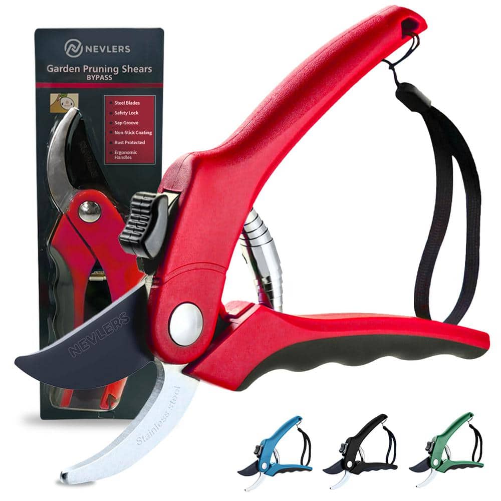Professional Stainless Steel Heavy-Duty Red Garden Bypass Pruning Shears - Hercitys