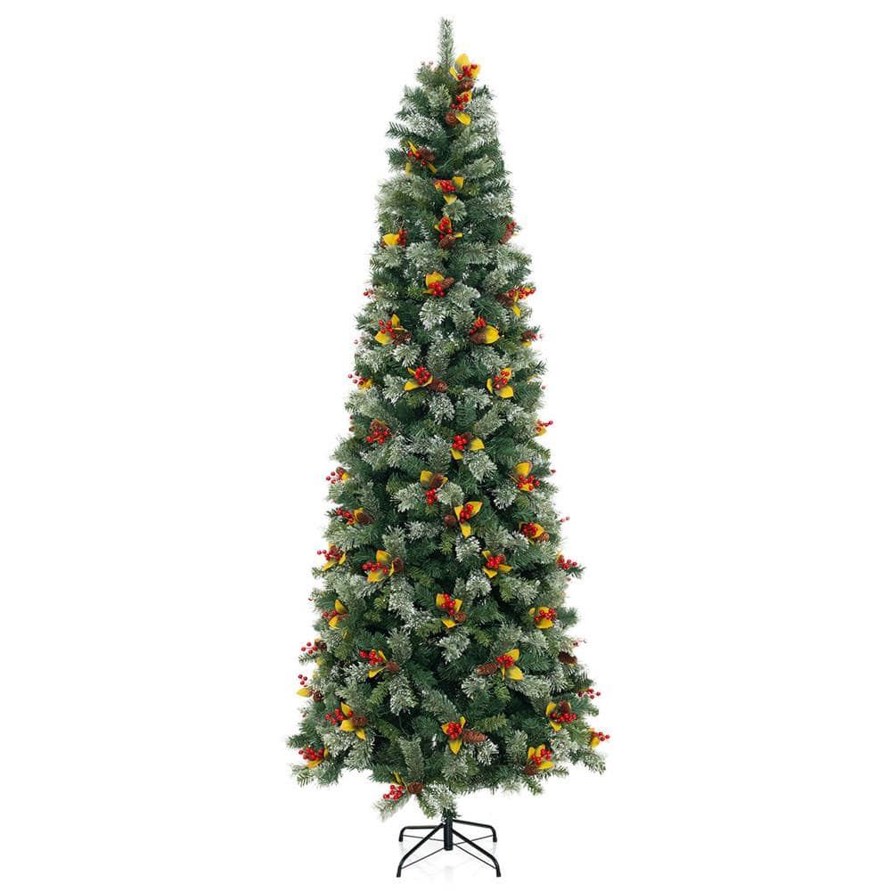 9 ft. Green PreLit Artificial Christmas Tree with 1416 Branch Tips 560 Warm White LED Lights - Hercitys