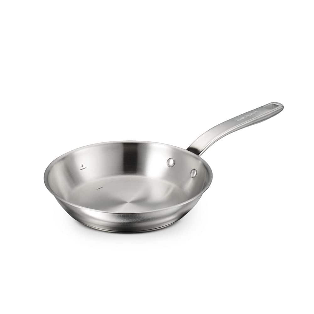 Tempo Tri-Ply Base 8 in. Stainless Steel Frying Pan, Induction-Ready Skillet, Oven-Safe, Dishwasher-Safe - Hercitys