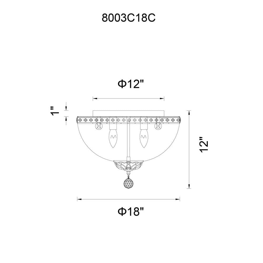 Stefania 6 Light Bowl Flush Mount With Chrome Finish - Hercitys