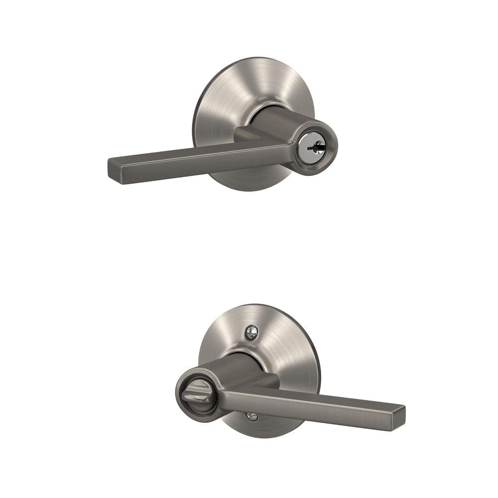 Latitude Satin Nickel Classic Keyed Entry Door Handle - Hercitys