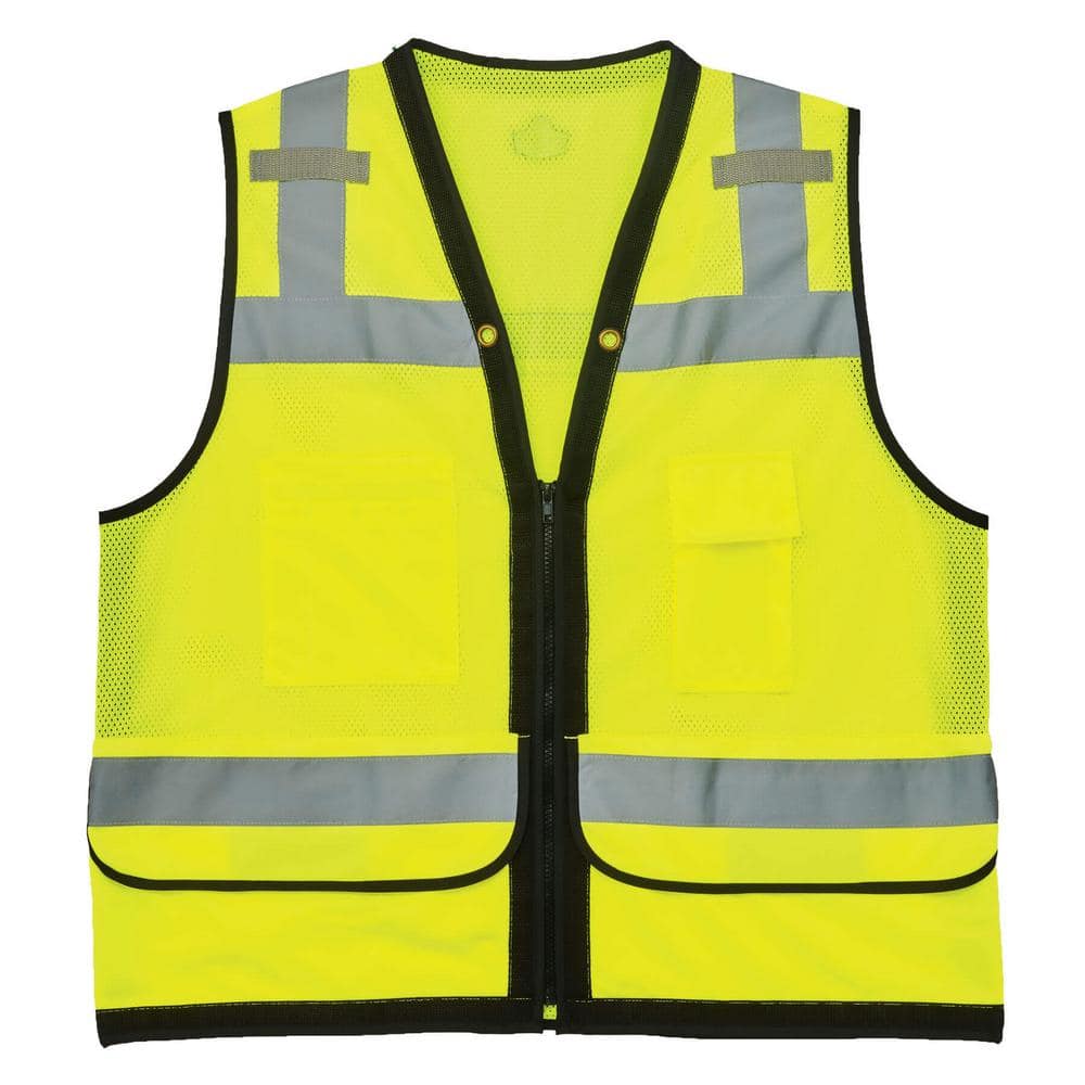 GLoWEAR S/M Lime Hi-Vis Type R Class 2 Heavy-Duty Mesh Surveyors Vest - Hercitys