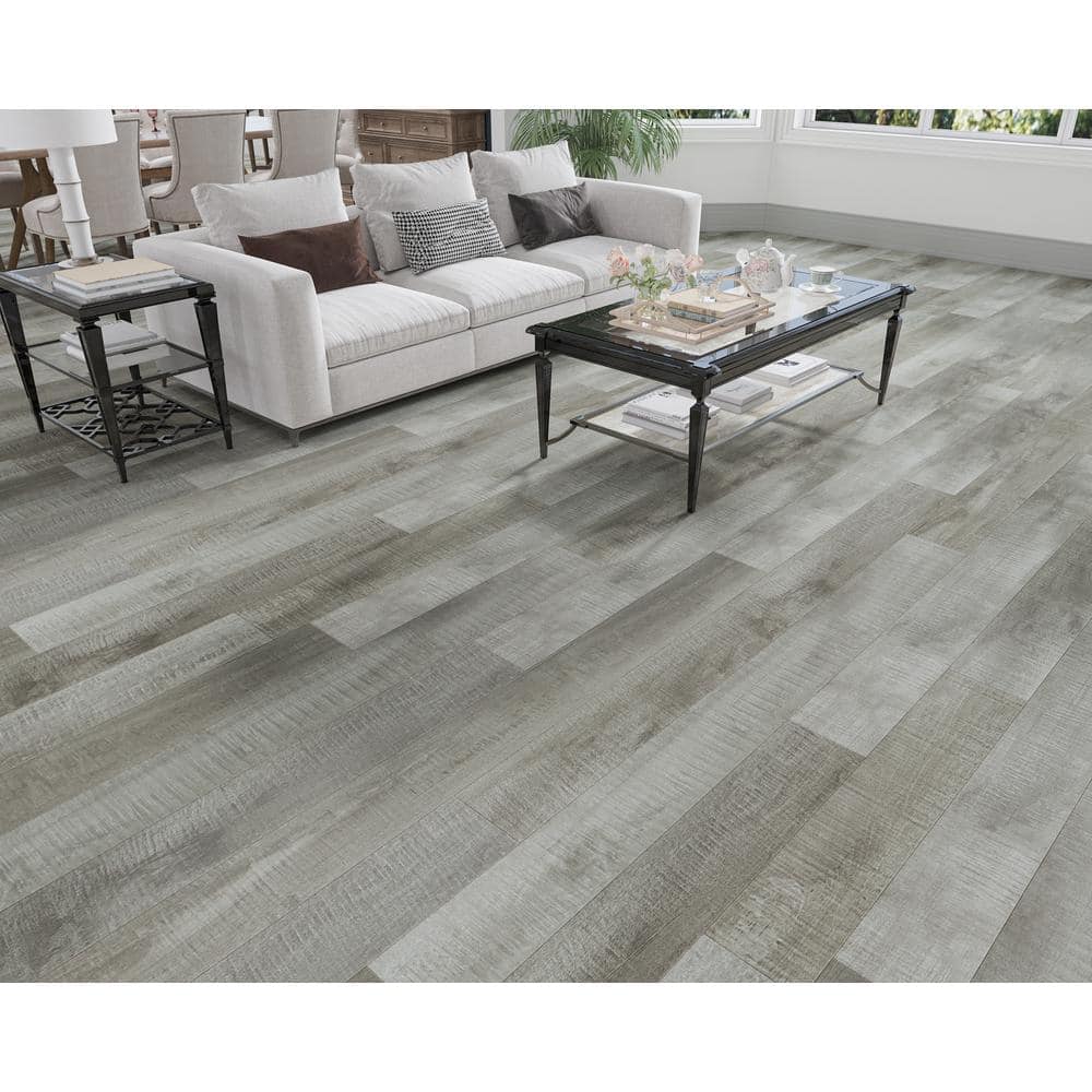 Summa Intrepid Nickel 14 mm T x 7.75 in. W HDF Waterproof AC5 Click Lock Laminate Wood Flooring (23.09 sq. ft./case) - Hercitys