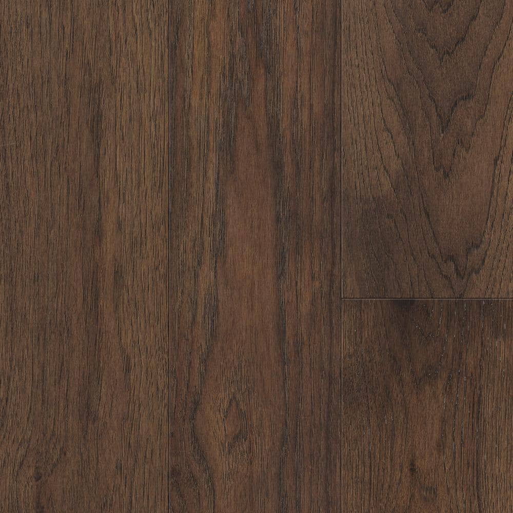 Brown Hickory Hickory 1/4 in. T x 6.5 in. W Click Lock Wire Brushed Engineered Hardwood Flooring (21.7 sq.ft./case) - Hercitys