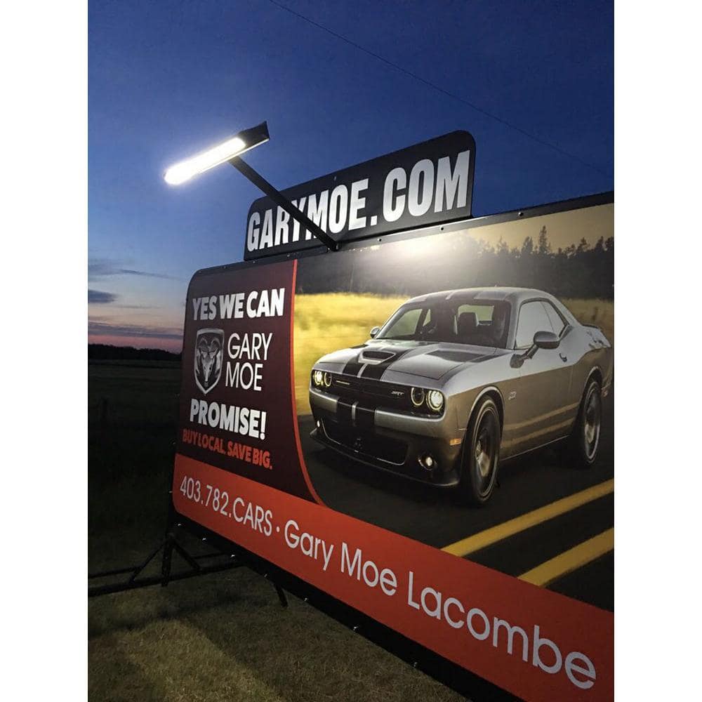 Solar Powered 20-Watt Gray Outdoor Integrated LED Wall Flood, Billboard Sign A.D. Light, Dusk to Dawn for Buildings, HOA - Hercitys