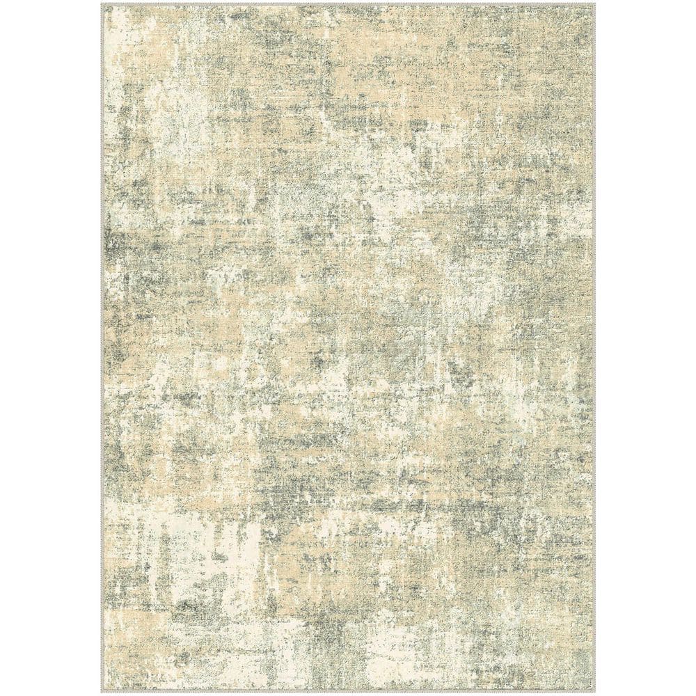 Morocco Beige/Gray 5 ft. x 7 ft. Modern Abstract Area Rug - Hercitys