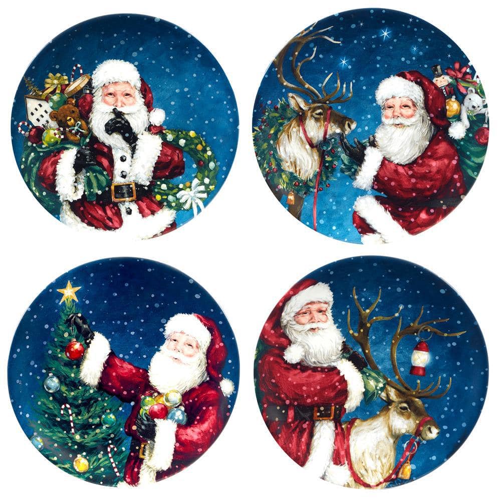 Multi-Colored Santa’s Secret Dessert Plate (Set of 4) - Hercitys