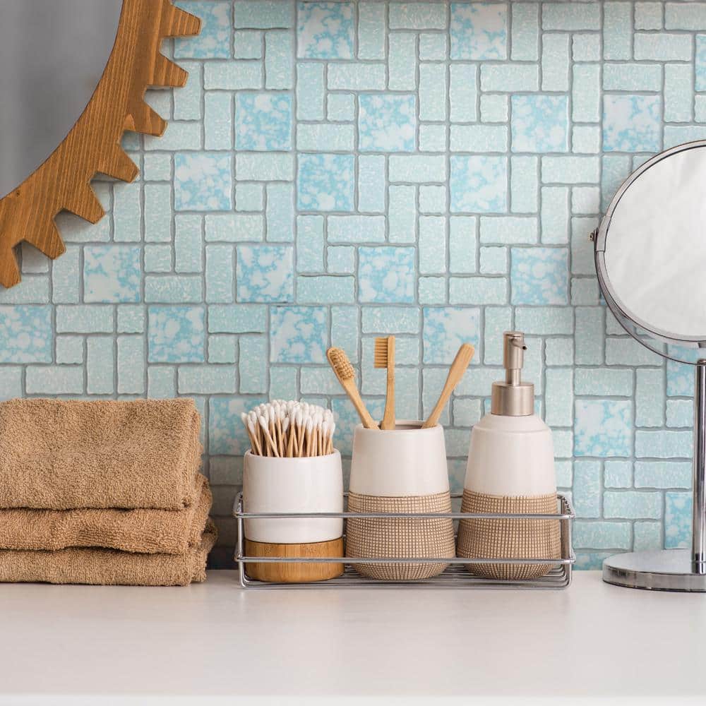 Academy Blue 11-3/4 in. x 11-3/4 in. Porcelain Mosaic Tile (9.8 sq. ft./Case) - Hercitys