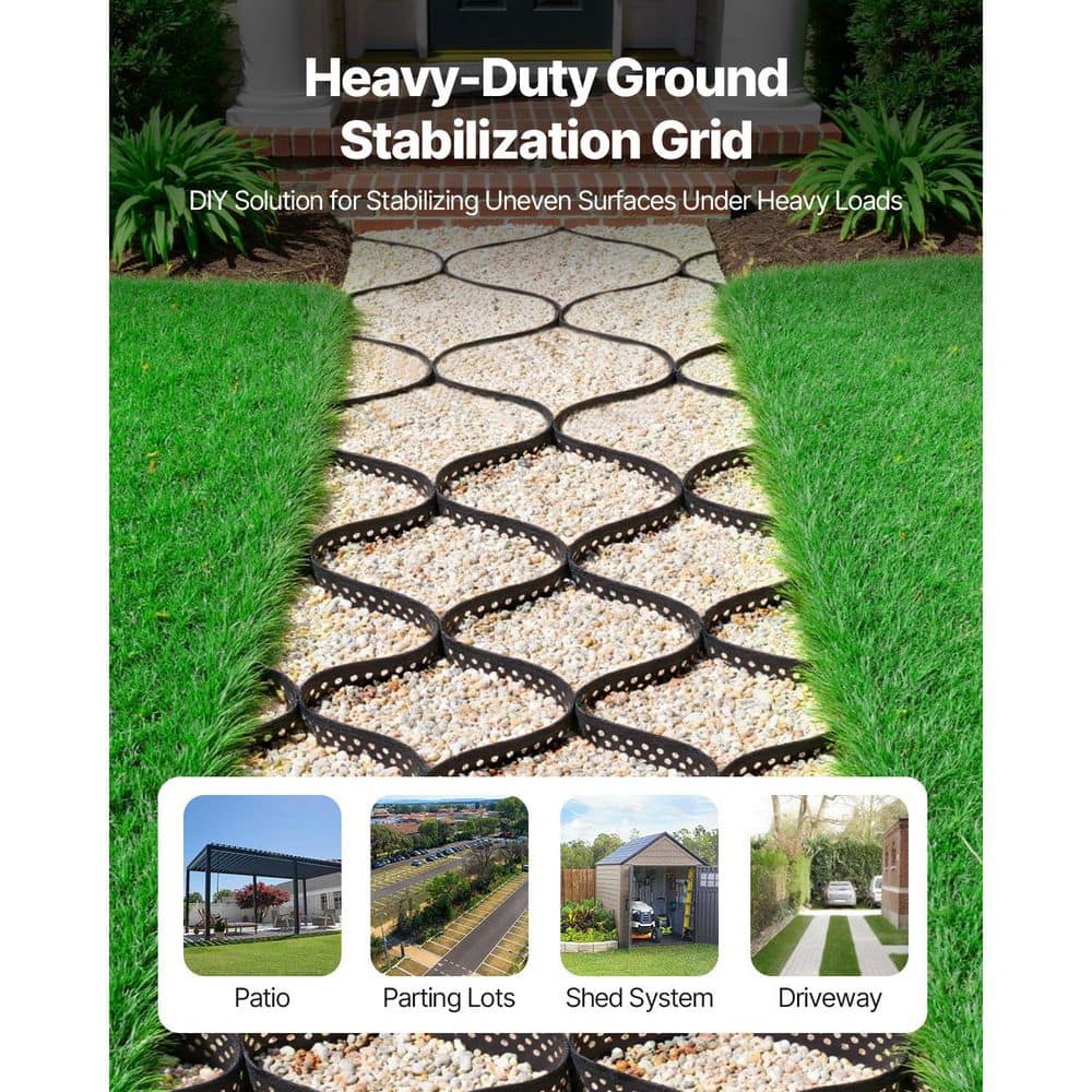 Gravel Grid, 3 in. Depth, 24.93 x 9.52 ft., 1880 LBS. /Sq ft., Permeable Geo Grids for Driveway, Garden, Patio, Walkway - Hercitys